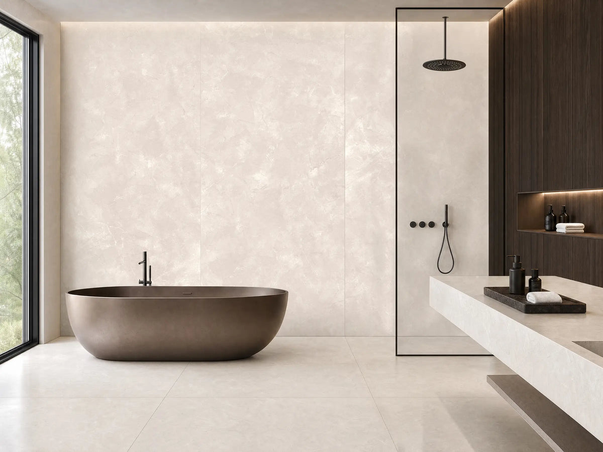 32" x 64" Pulpis Prime Light Gray Rectified Polished Nano 8.5mm Floor Tile - factory image 6