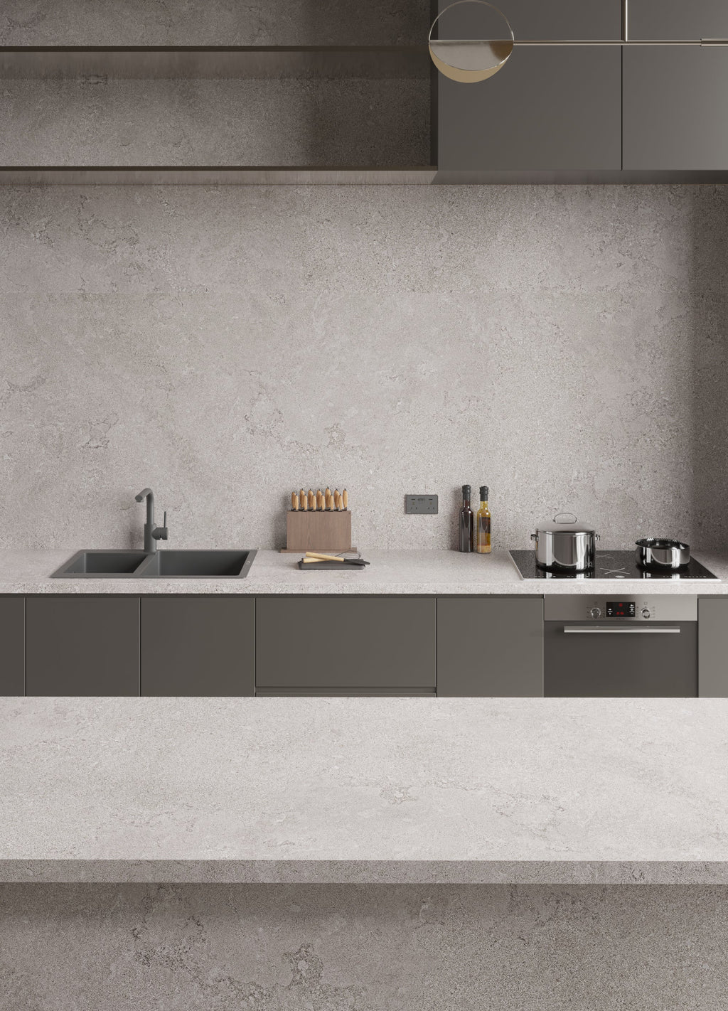 64"x 128" Portland Lead Grey Porcelain Slab