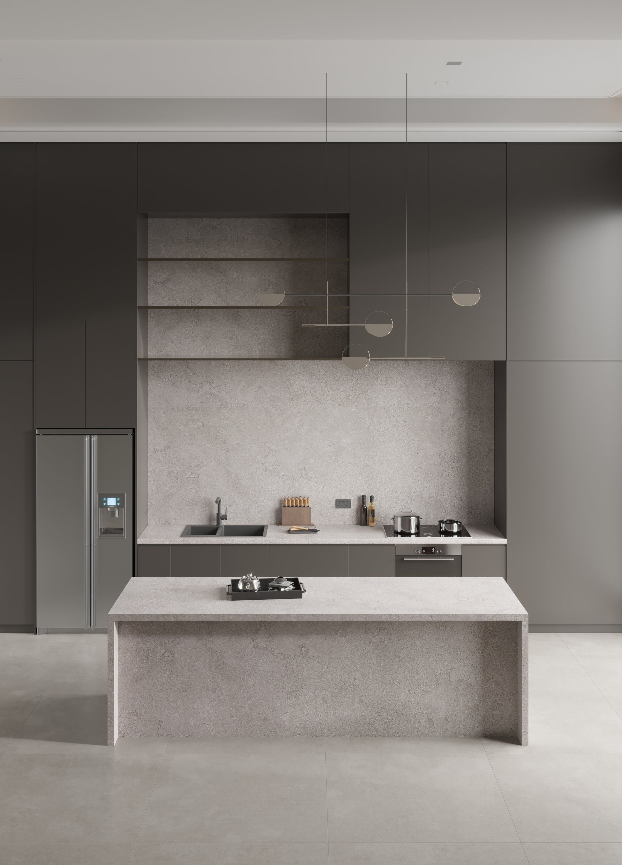 64"x 128" Portland Lead Grey Porcelain Slab