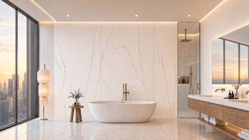32" x 64" Statuario Rectified Matte 8.5mm Floor Tile - factory image 6