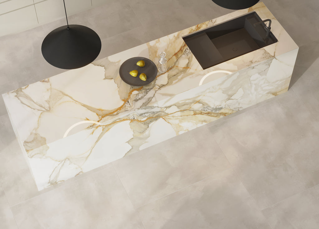 64"x 128" Antique Beige Porcelain Slab