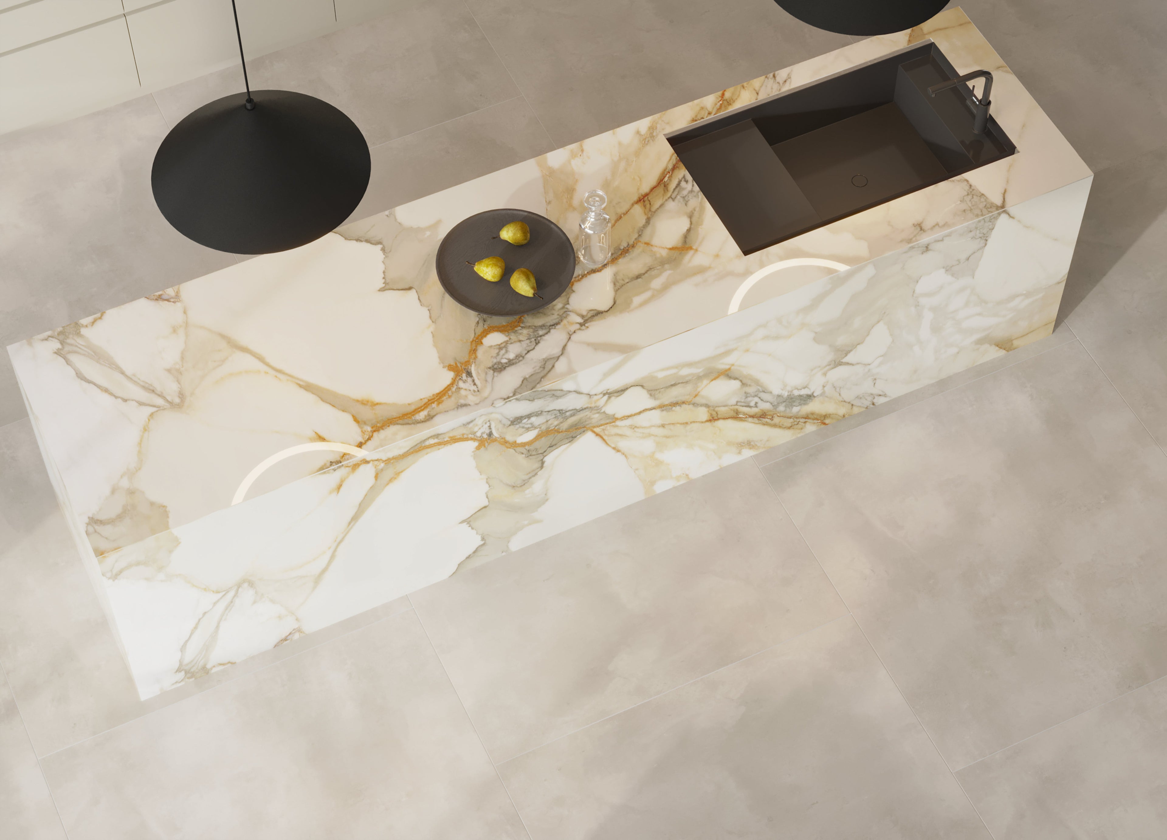 64"x 128" Antique Beige Porcelain Slab