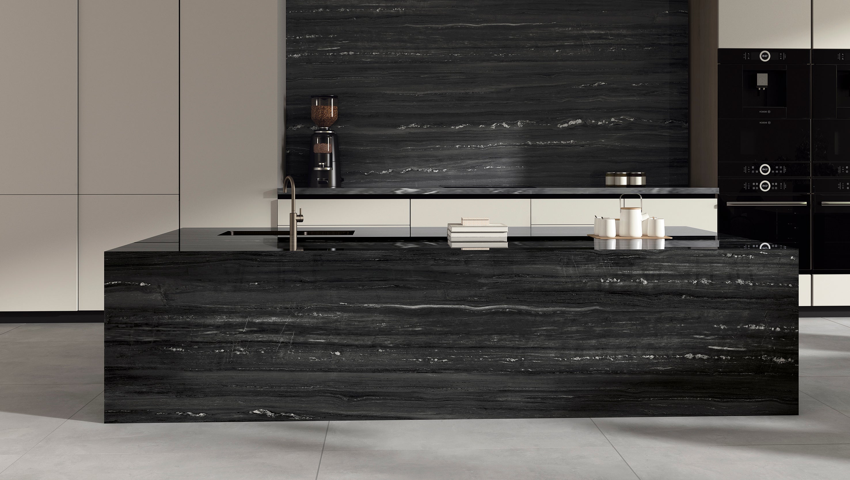 64"x 128" Cosmic Silver Porcelain Slab