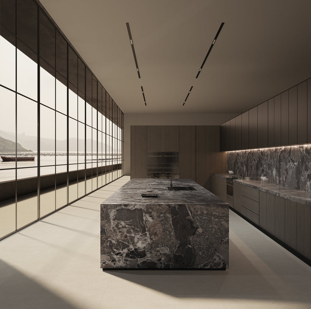 64"x 128" Grainstone Brown Porcelain Slab