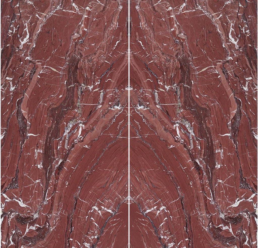 64"x 128" Rosso Cardinale Bookmatch Porcelain Slabs