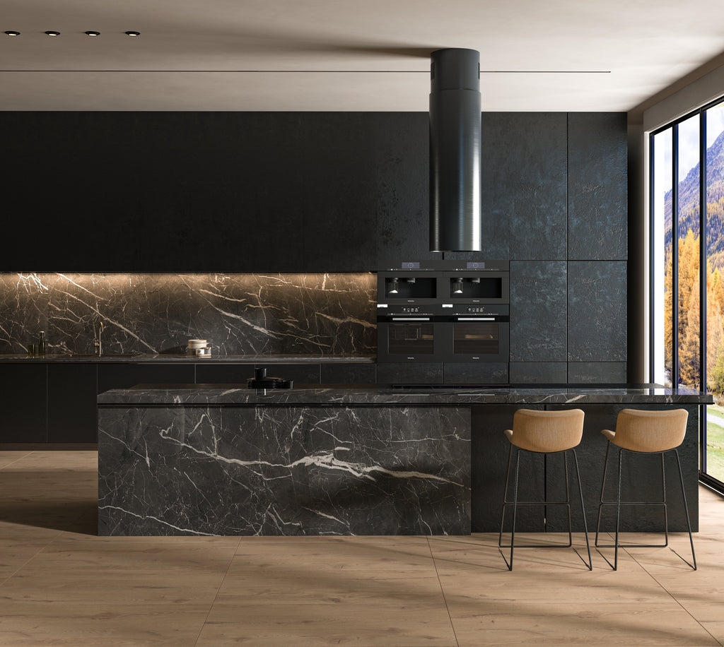 64"x 128" Nero Marquina Porcelain Slab