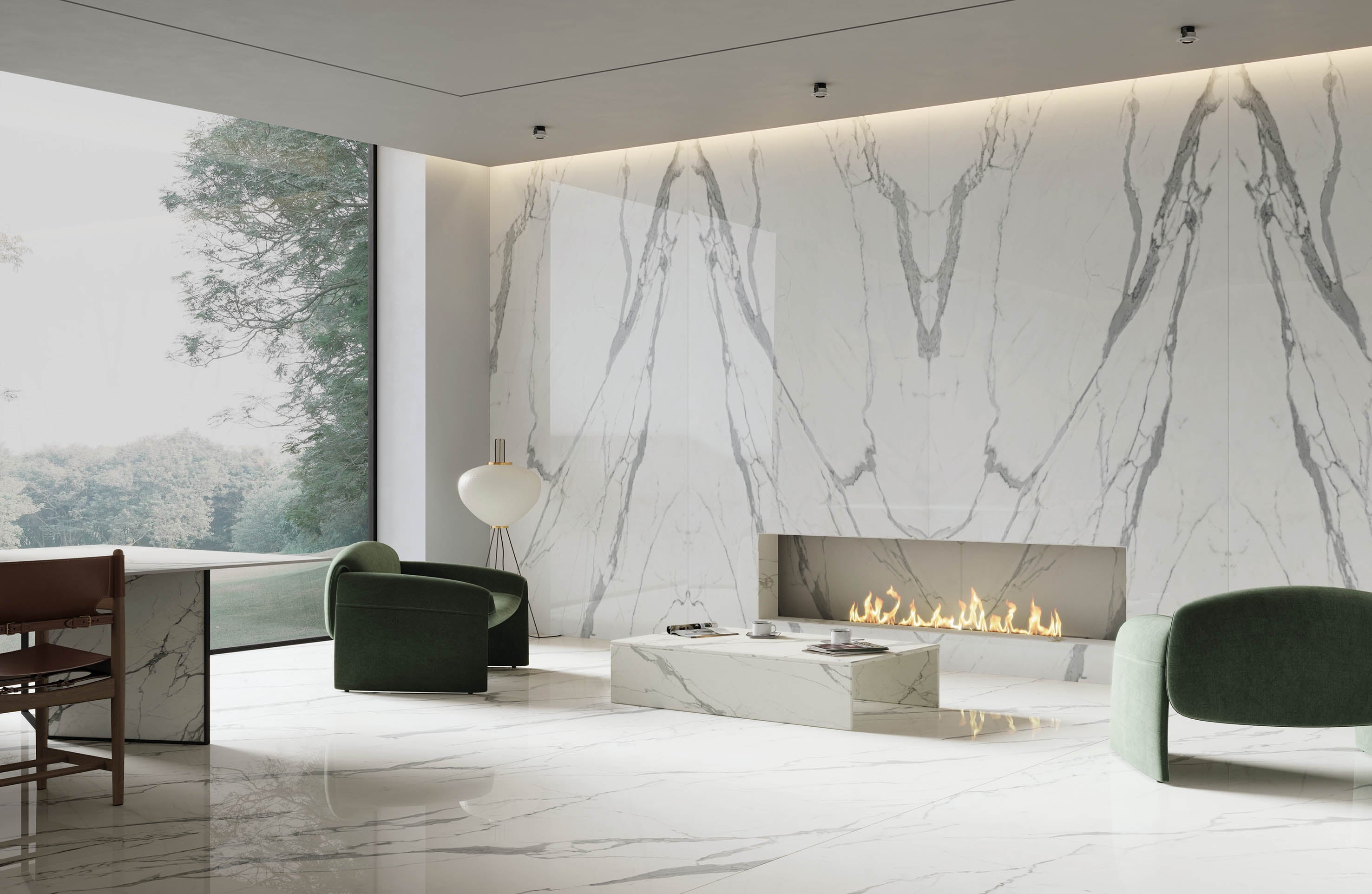 64"x 128" Statuario Flash Porcelain Slab