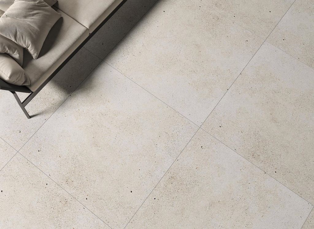 48"x48" Octavia Bone Rectified Matte Porcelain Tile