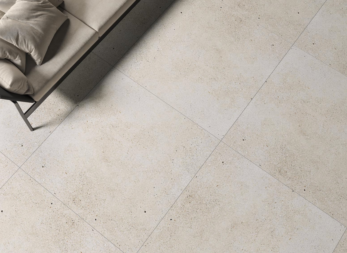 48"x48" Octavia Bone Rectified Matte Porcelain Tile