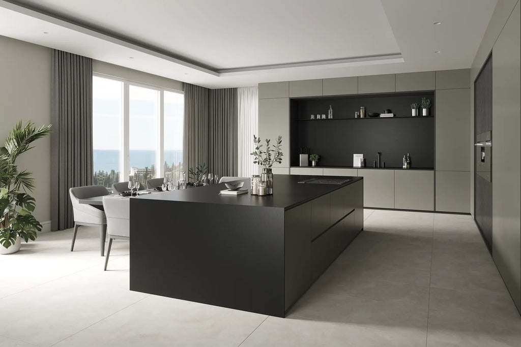 64" x 128" Kent Nero Matte BLT Porcelain Slab - factory image 2
