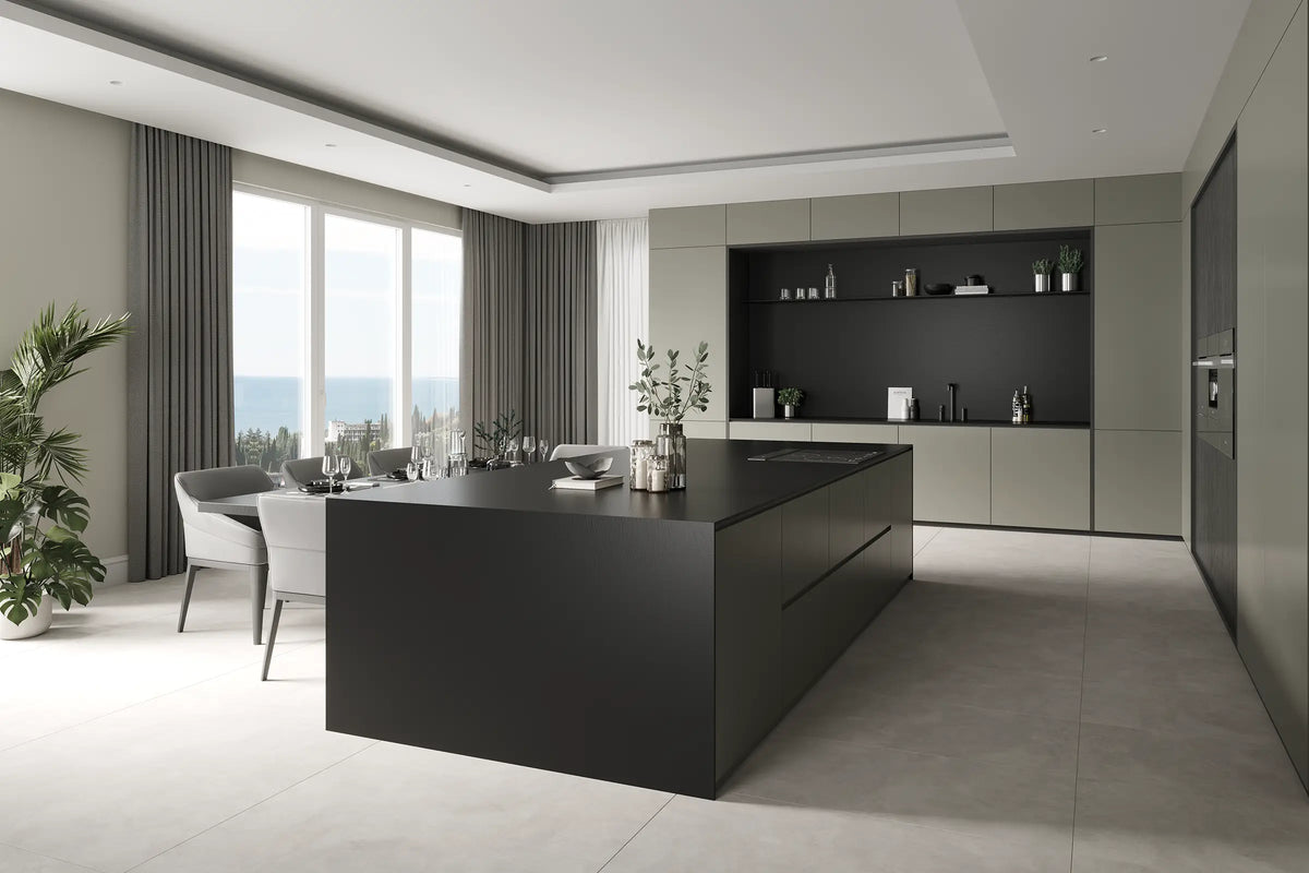 64" x 128" Kent Nero Matte BLT Porcelain Slab - factory image 2