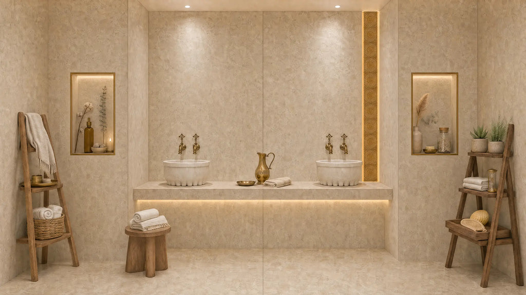 32" x 64" Luce Beige Rectified Matte DF 8.5mm Floor Tile - factory image 6