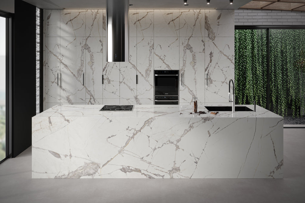 64"x 128" Invisible White Porcelain Slab