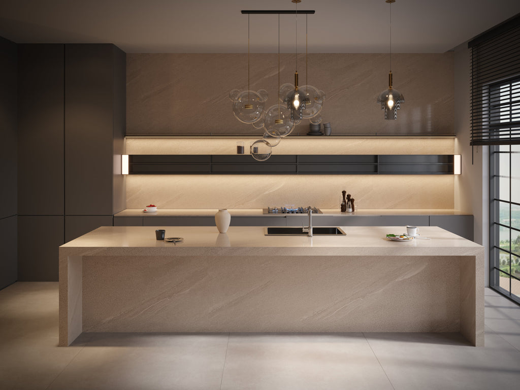 64"x 128" Luton Beige Porcelain Slab