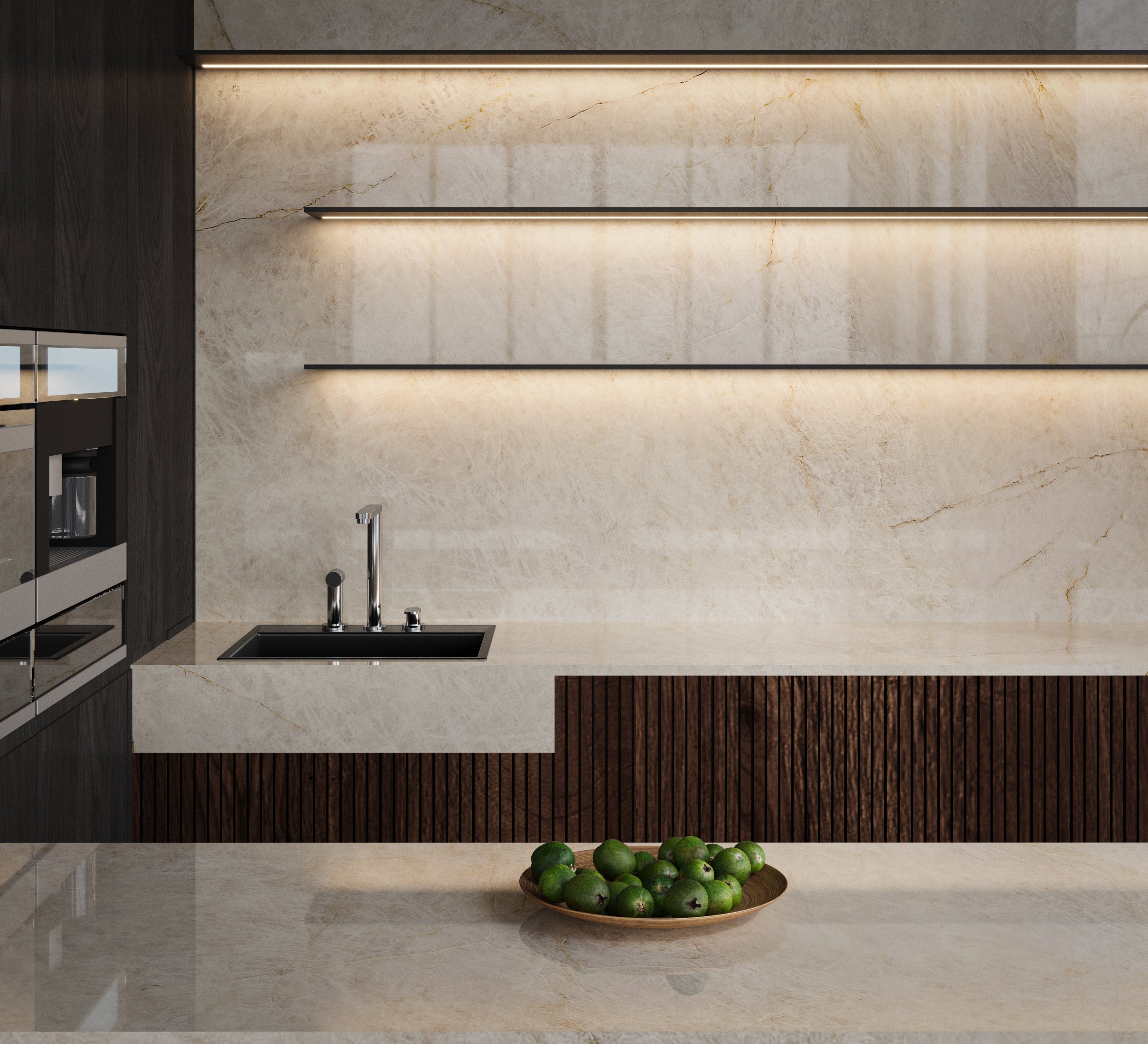 64"x 128" Crystal Luxor Porcelain Slab