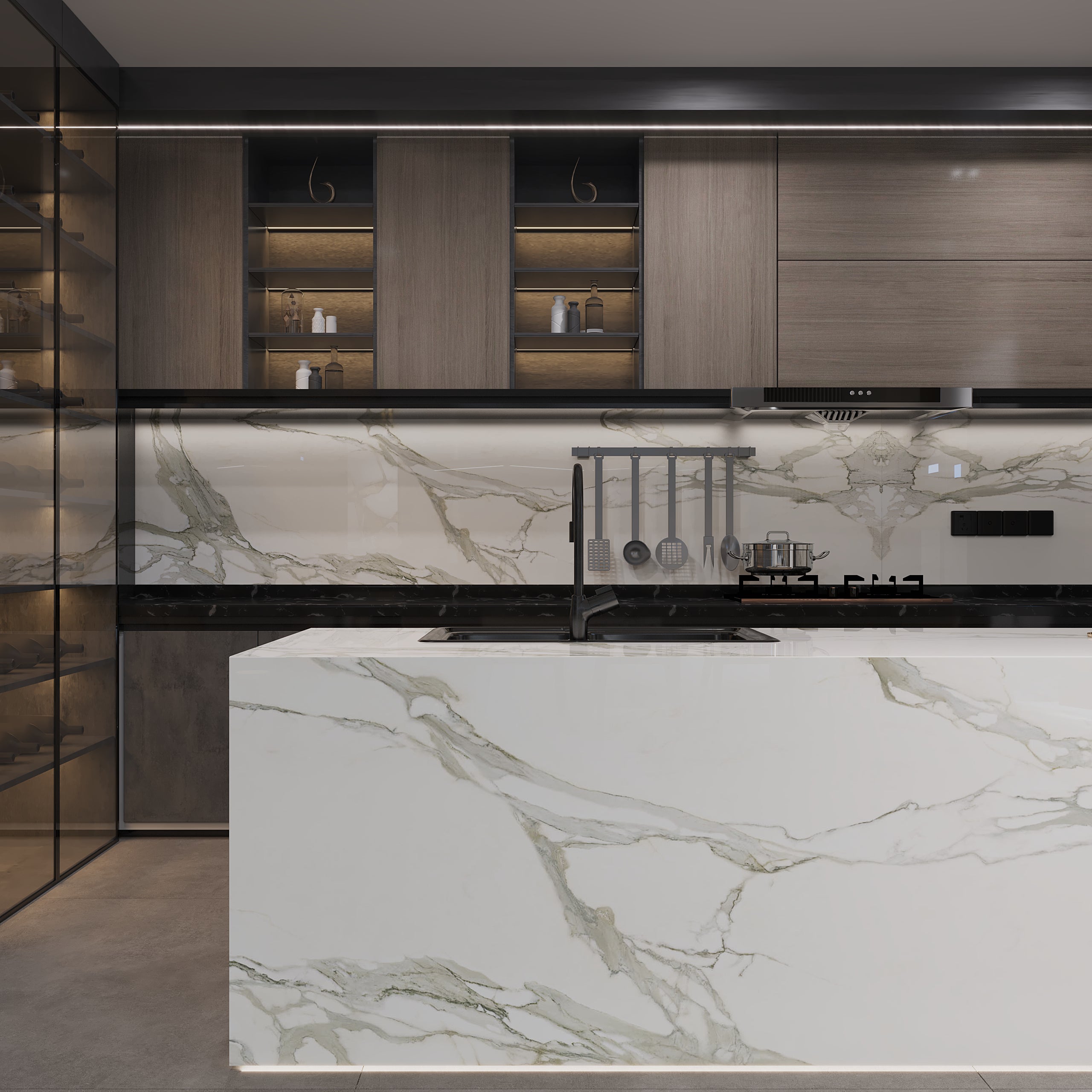 64"x 128" Calacatta Gold Porcelain Slab