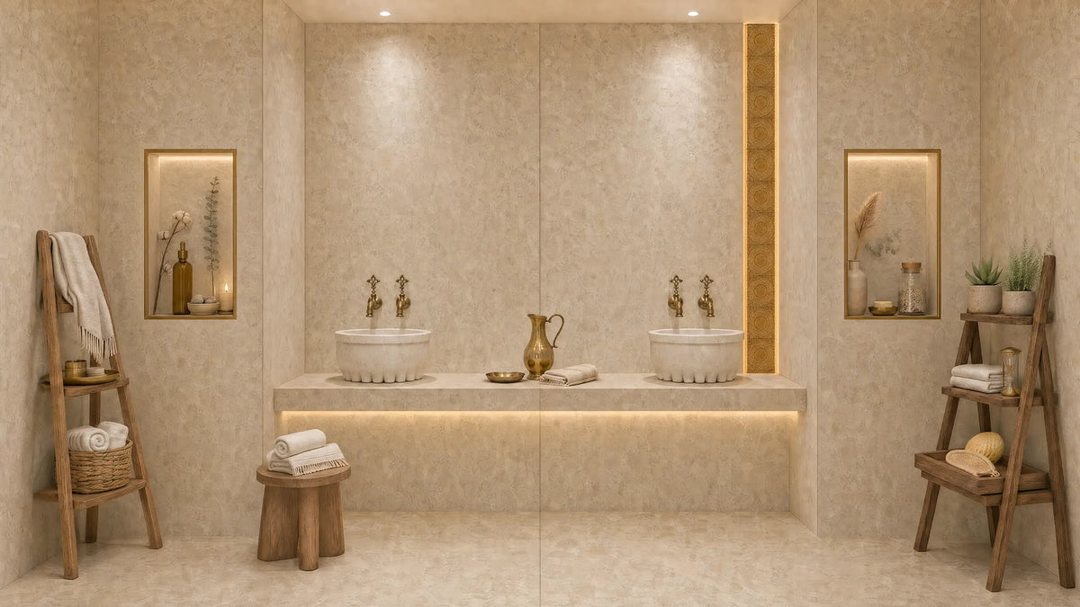 48" x 110" Brera Beige Decor Rectified Matte DF 6mm Porcelain Slab - factory image 2