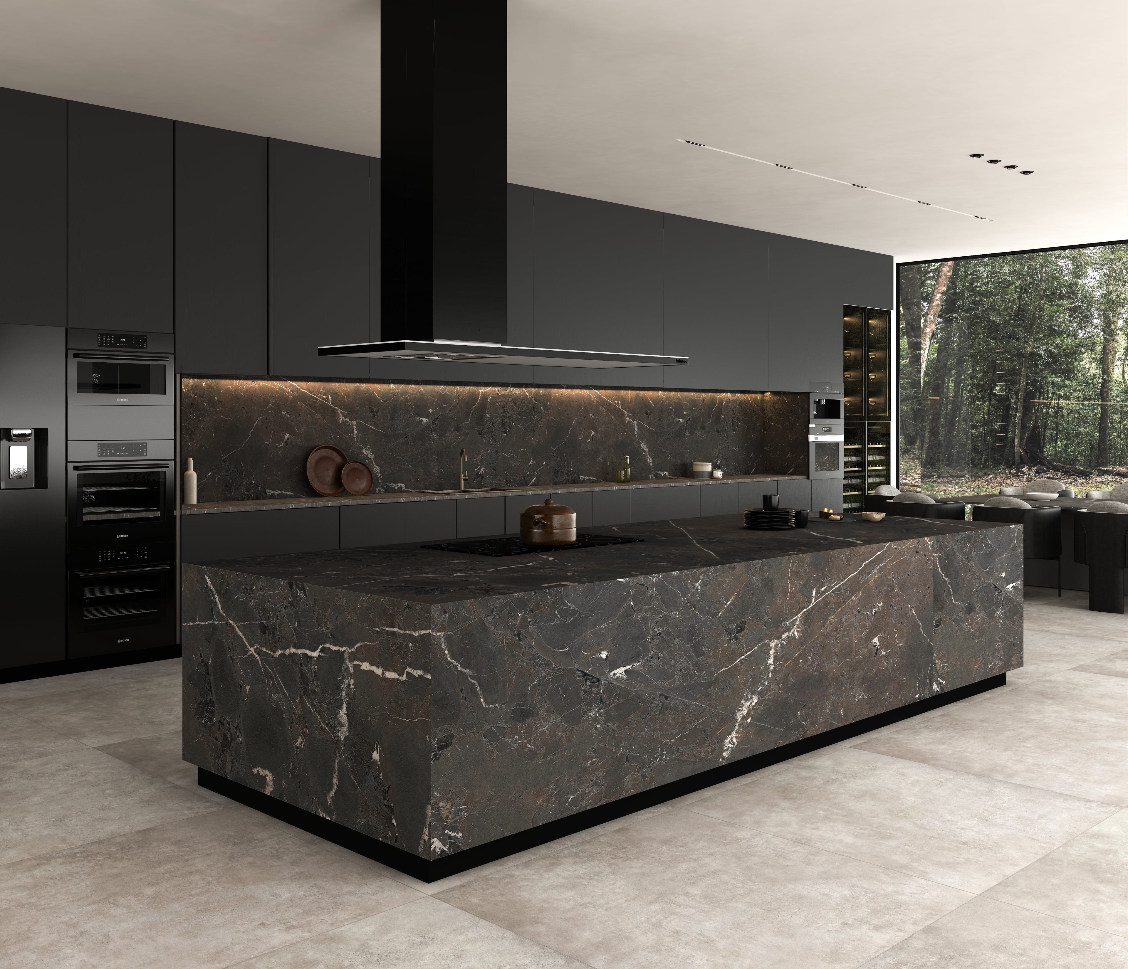 64"x 128" Egean Brown Porcelain Slab
