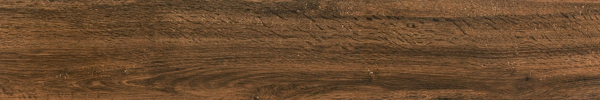 8" x 48" Rovere Matte Brown Rectified — factory tile face