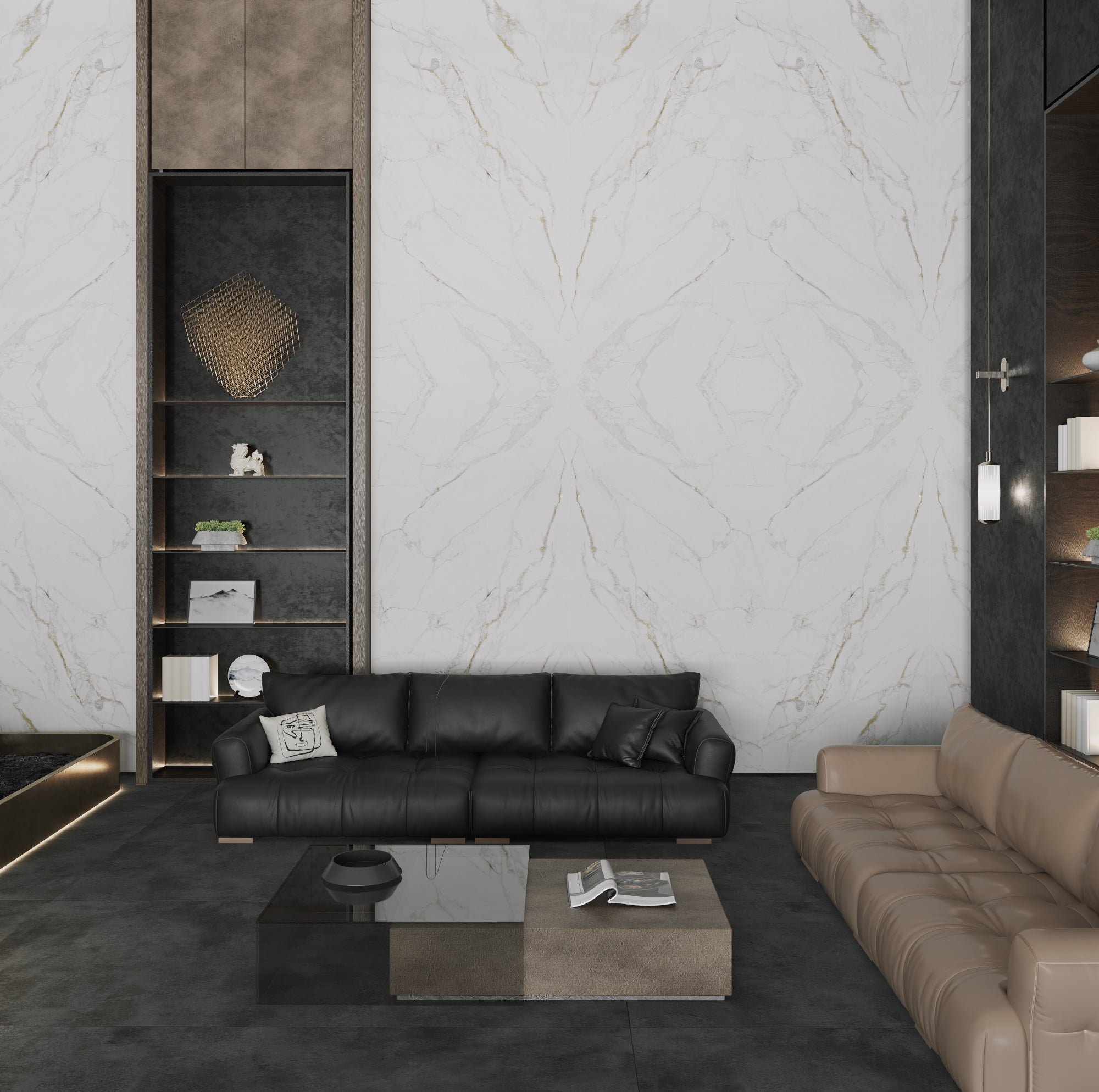 64"x 128" Valeria Bookmatch Porcelain Slabs